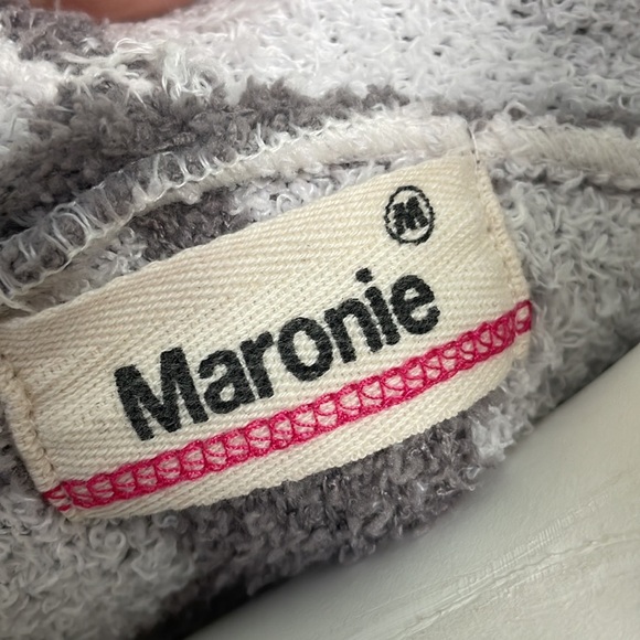 Revolve x Maronie Sweatshirt Oversized Lounge Star Fleece Gray and White Medium - Picture 4 of 5